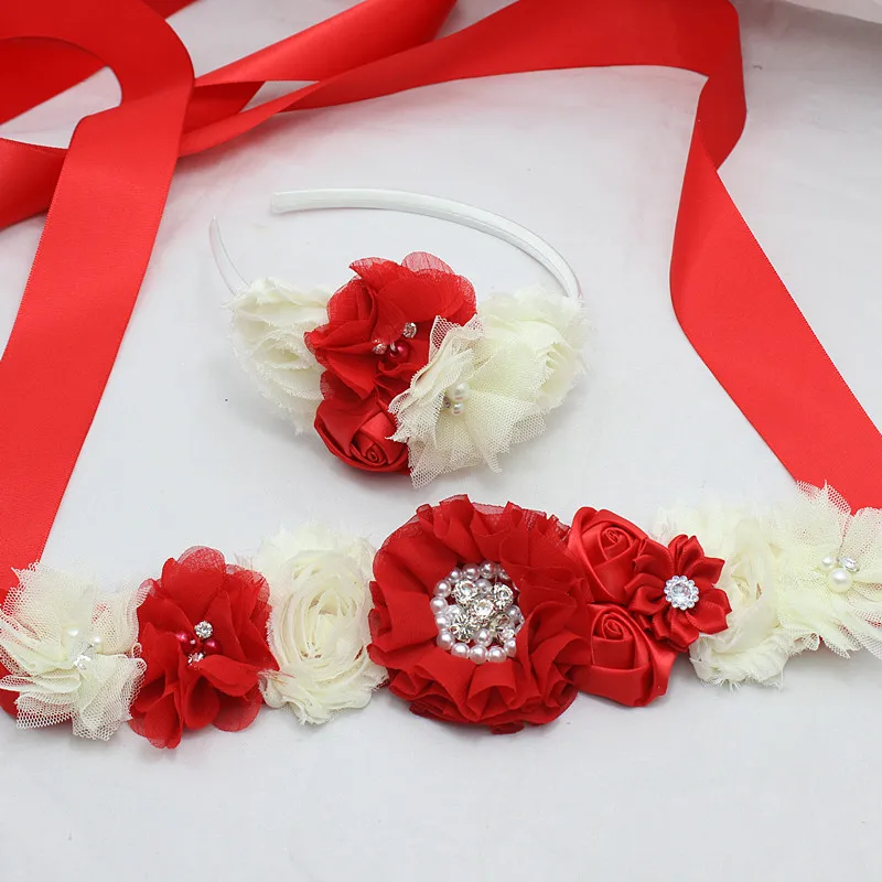 Женский ремень красная фатиновая лента для волос|sash belt|flower sash beltflower belt |