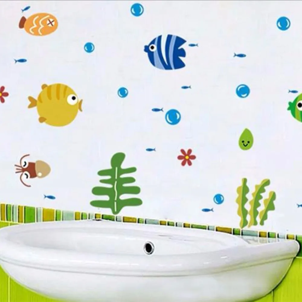 Imixlot DIY Прекрасный мультфильм Рыба Морской пузырь океан мир Съемный Decortaion Санузел
