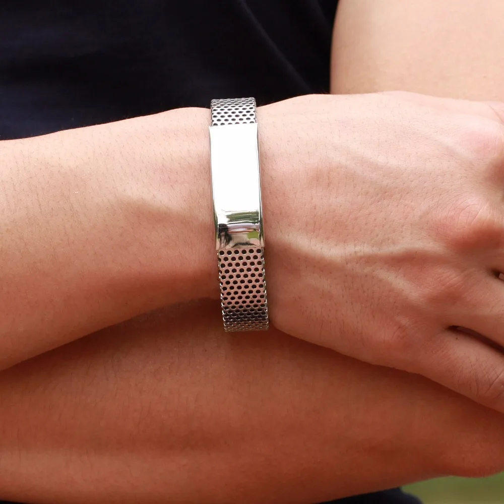 LIVVY 2017 Корейская версия нового индивидуального мужского браслета титана светлая