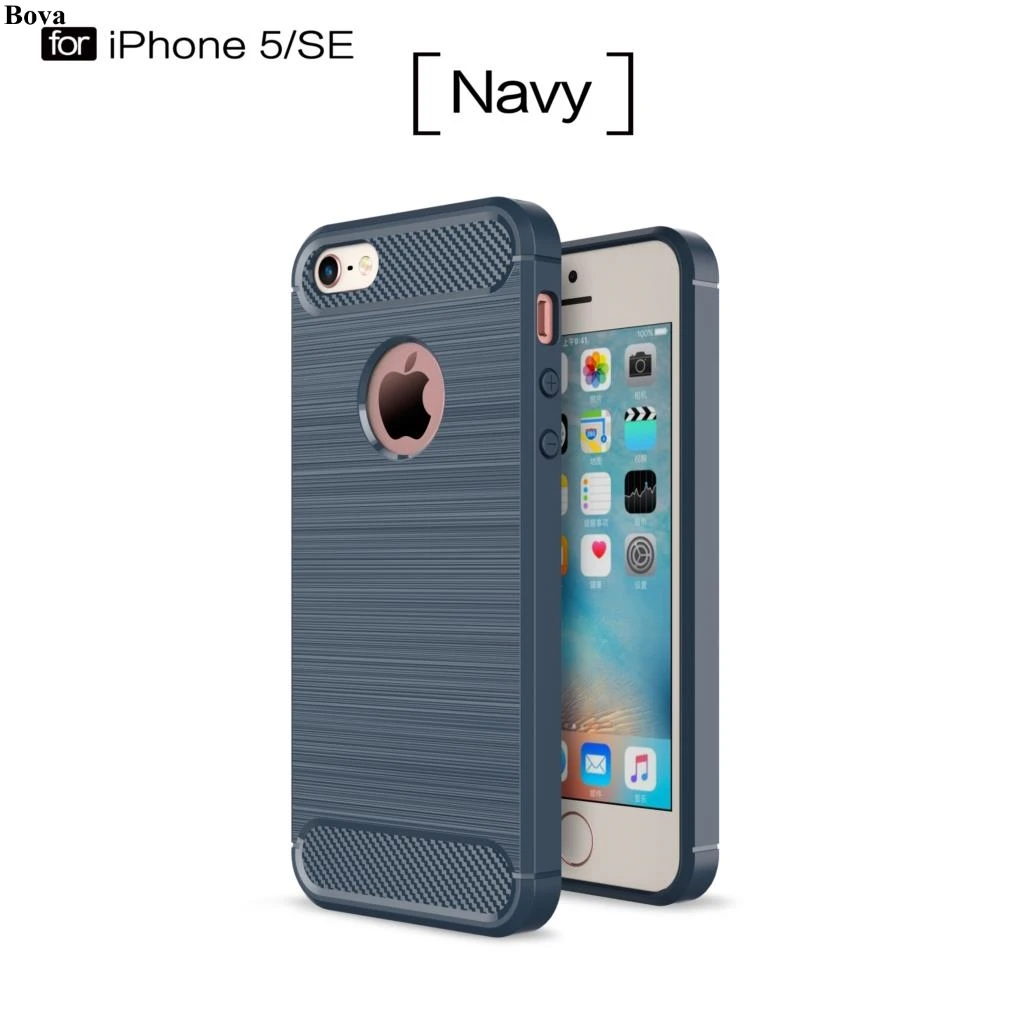 Защитный чехол Bova из углеродного волокна для Apple iPhone SE 5 5S силиконовый чехол из ТПУ Ультратонкий Мягкий чехол матовый чехол fundas coque