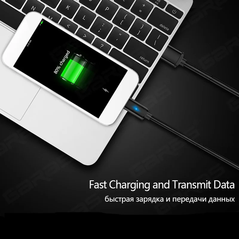 GARAS Магнитный кабель для iphone Micro Тип usb C 3in1 мобильного телефона Магнит кабель быстрой зарядки Магнитная Micro USB Кабель-адаптер