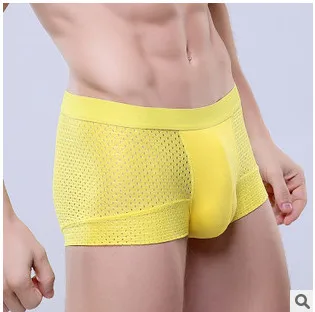 Летние крутые сетчатые мужские трусы из бамбукового волокна нижнее белье