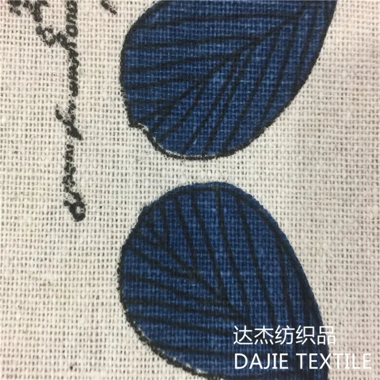 Хлопковая и льняная ткань с принтом листьев для штор|linen blend fabric|printed cotton fabriccotton