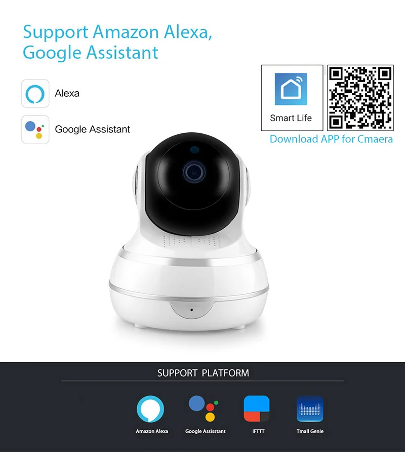 Домашняя камера безопасности WiFi 1080P HD Беспроводная наблюдения с ночным видением