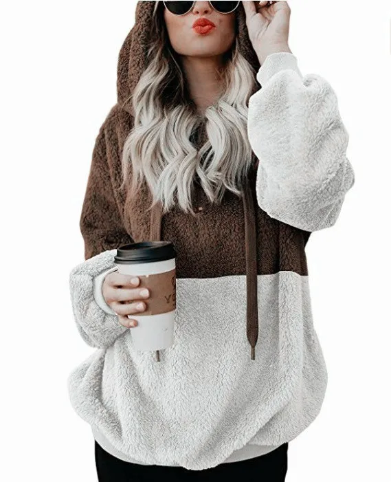 Женская зимняя куртка в стиле пэчворк пушистая кружевная толстовка с капюшоном 18