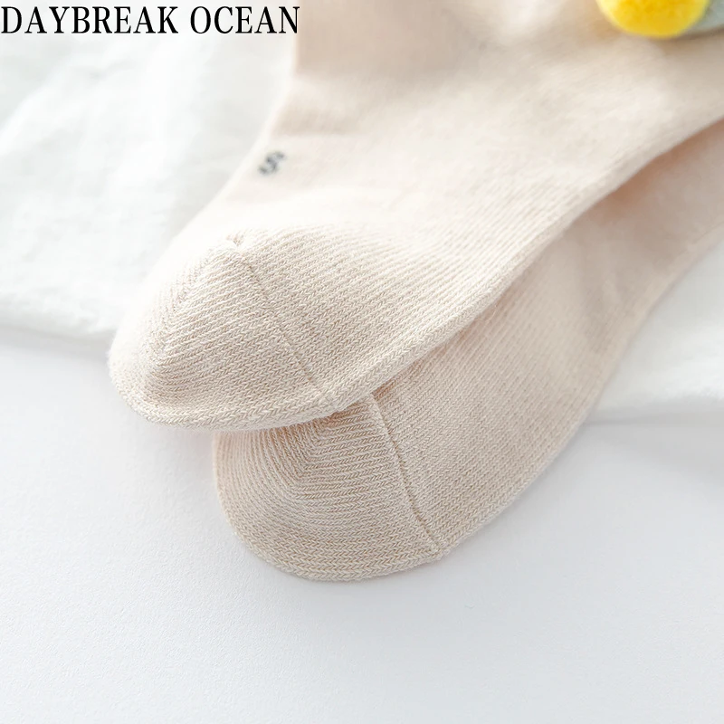 2017 г. модные мягкие хлопковые теплые носки с цветным помпоном для малышей Осень