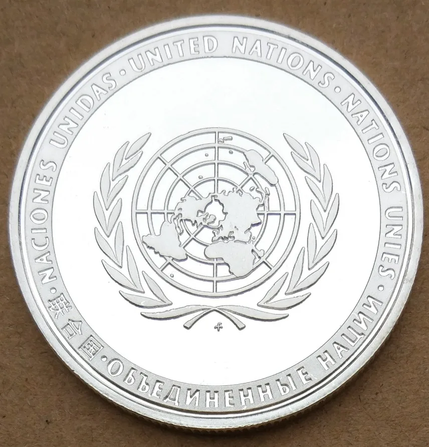 38 мм остановить наркоманию ООН Посеребренная сувенирная монета медаль | Дом и сад