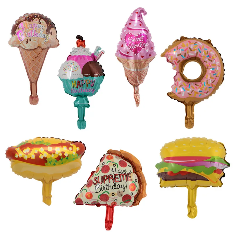 1 шт. мини-бургер мороженое арбуз фрукты бургер люминиевые воздушные шары для