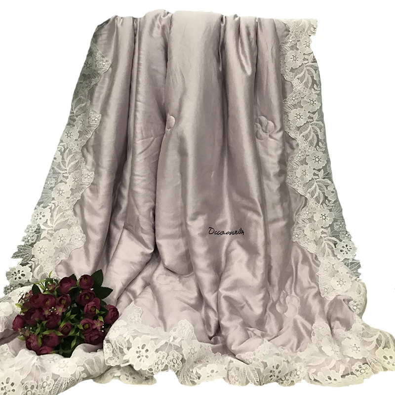 Французский 80 двухсторонний тенсель летнее одеяло кружевное прохладное