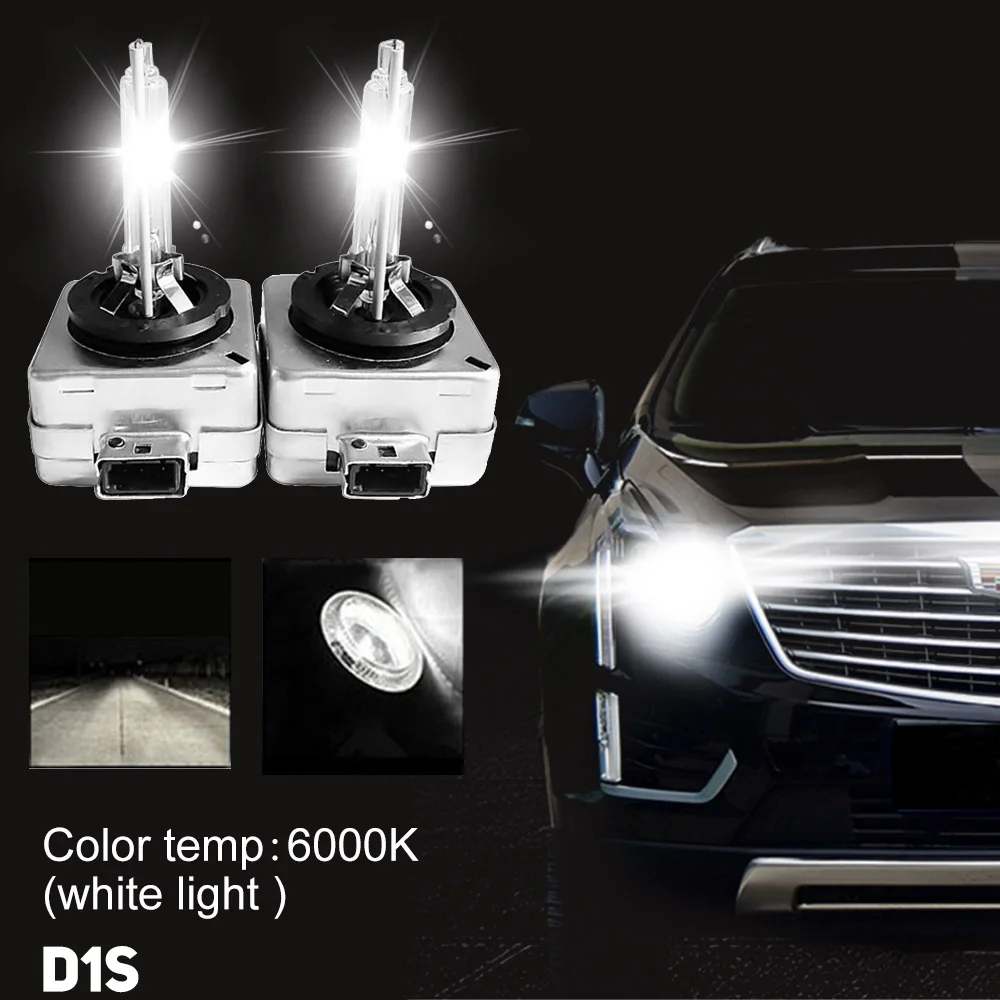 Комплект из 2 предметов D1S Ксеноновые фары лампы 35 Вт HID ксеноновая лампа фары для авто замена лампы освещения 4300 K 6000 K 8000 K 10000 K 12000 K