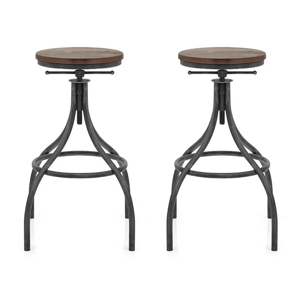 Набор 2 промышленный вращающийся барный стул деревянная стойка для сидений
