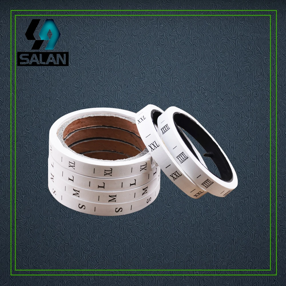 Оптовая продажа в наличии Синтетическая лента размер печати этикетки для одежды