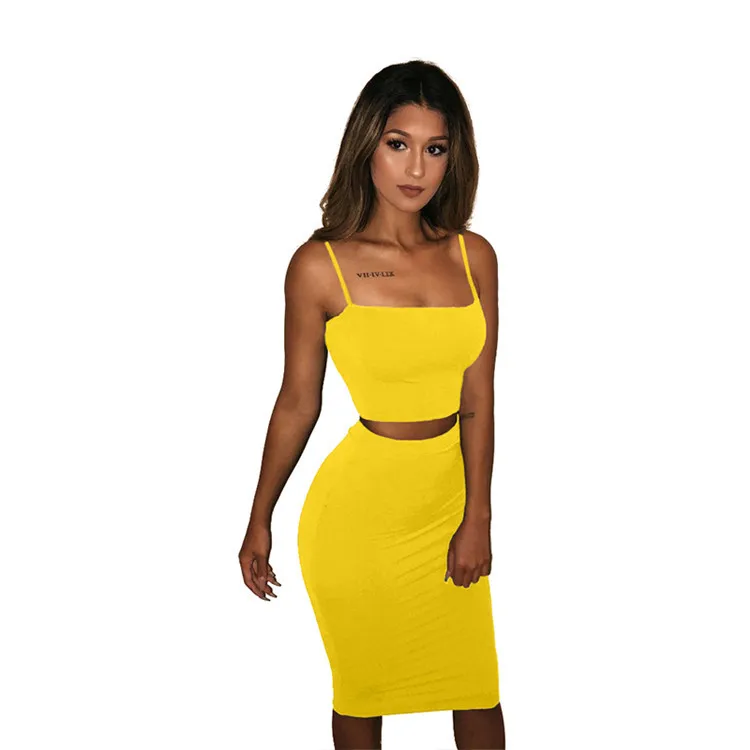 Узкие и сексуальными тоненькими лямками комплект: укороченный топ юбка для Для