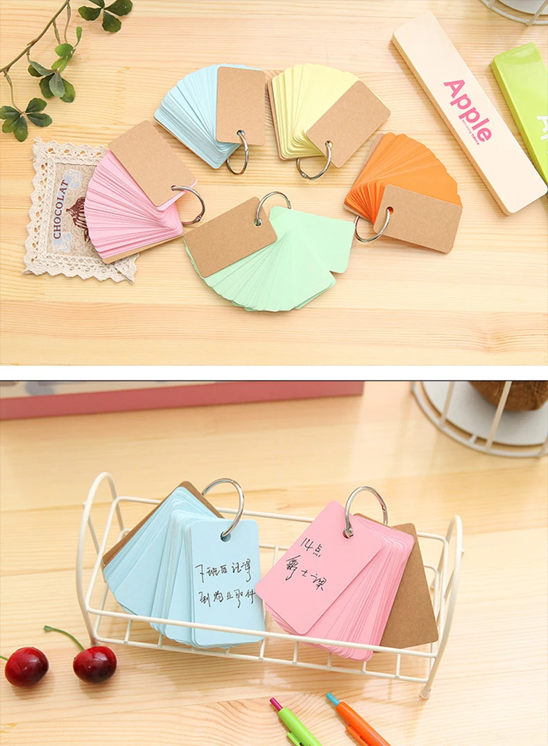 Корейский конфетных оттенков пустые бумажные заметки Kawaii DIY связующее кольцо блокнот милые канцелярские принадлежности вещь исследование индекс карты контрольный лист блокнот