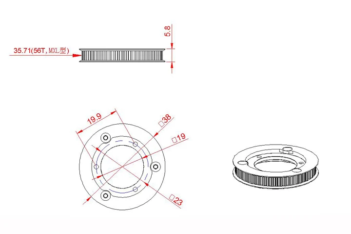 Yuenhoang 1 шт. Таро 470 56T задний привод главный шкив зубчатое колесо ременное