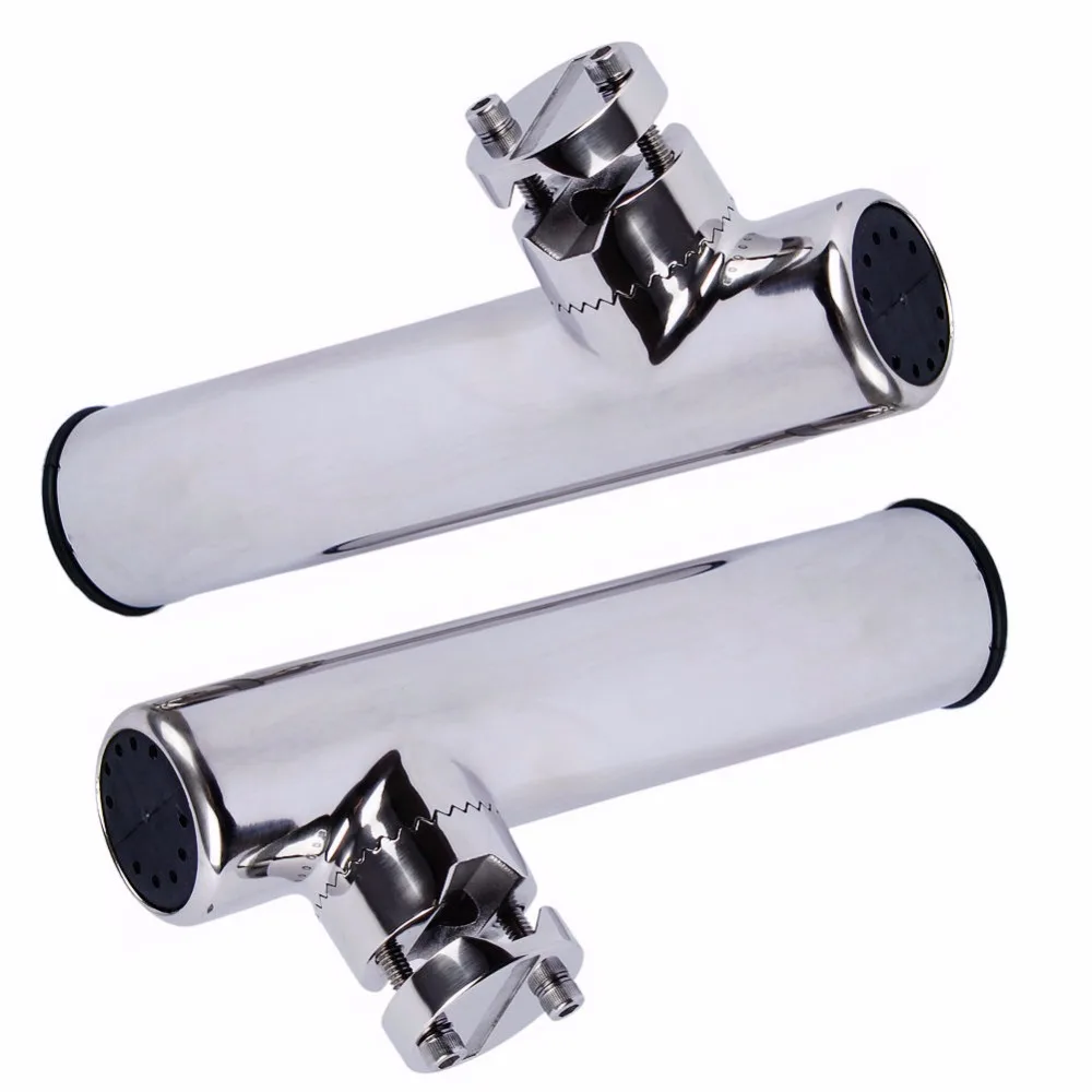 

2 Pieces New Stainless Steel Fishing Tackle Rotatable Rod Holder With Clamp For Tube 7/8~1" with liner