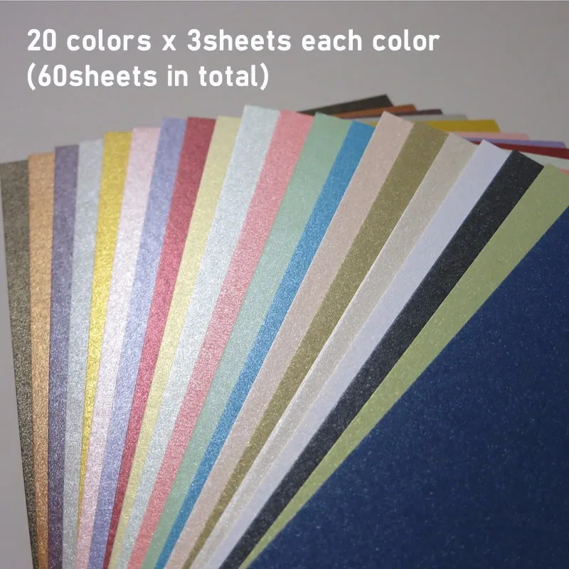 20colorsx3each A4 50 листов А4 переливающееся изготовление бумажных карточек скрапбук вечерние украшения крафт-бумаги - Цвет: 20colorsx3each A4