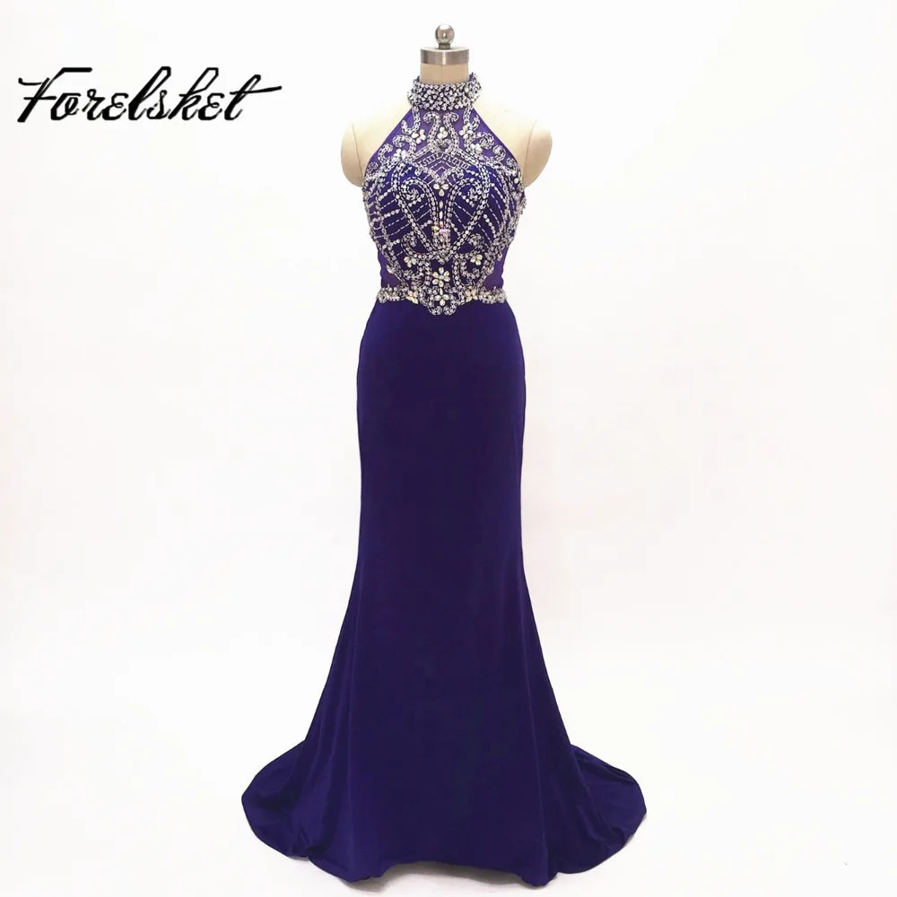 Кристальное Бисероплетение Иллюзия Русалка Длинные Выпускные платья 2020 Высокая