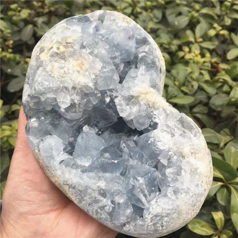 Большой натуральный Кианит кварцевый кристалл кластер сердце Druzy геоде образцы
