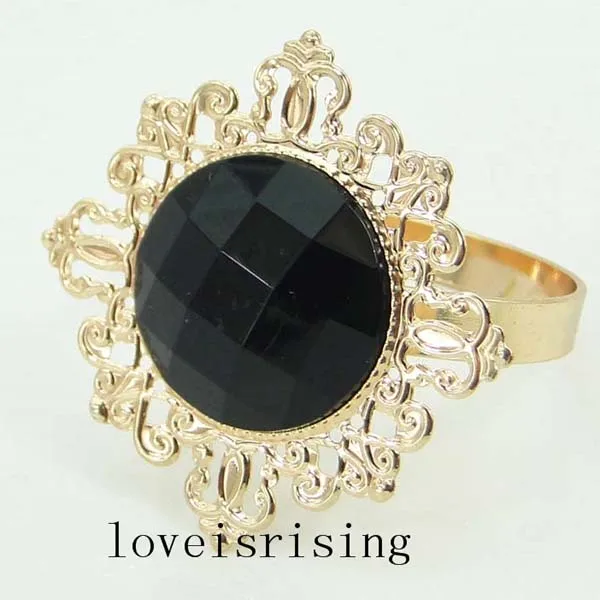 100 шт./лот прозрачные акриловые кольца для салфеток винтажный стиль золотистые