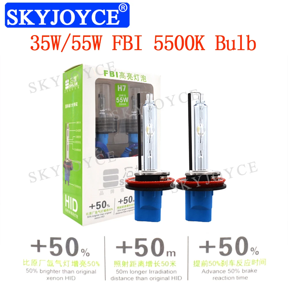 SKYJOYCE сверхъяркая ксеноновая лампа переменного тока 35 Вт 55 H1 H3 9005 9006 H11 H7 HID D2H проектора 5500K белая для