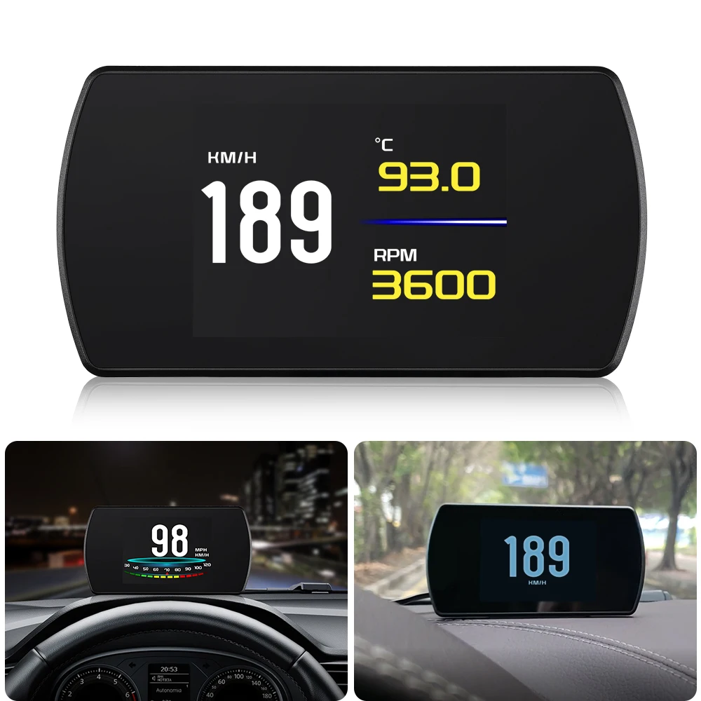 Новый 4 3 &quotHD TFT Автомобильный Hud OBD2 дисплей турбо Boost датчик RPM Тахометр бортовой
