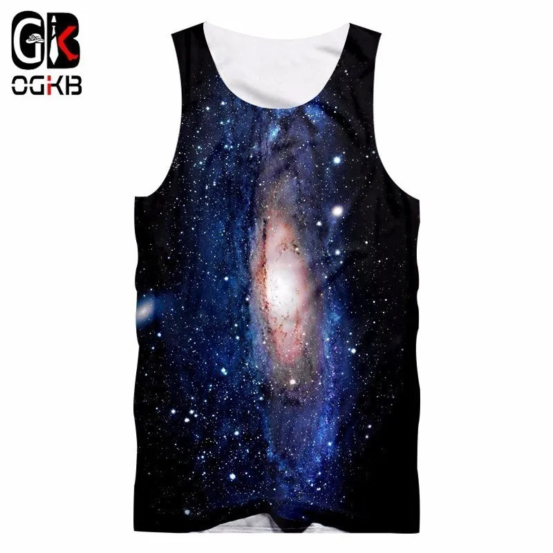 

OGKB Man Clothes 2018 Casual Tanktop Men/Women's 3D Print Nebula Star Tank Top Unisex Bodybuilding Fitness Sleeveless Tee Shirts
