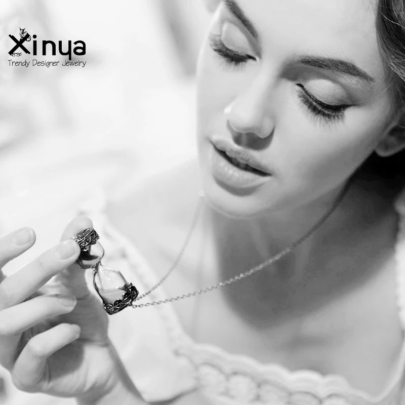 Винтажное ожерелье с песочными часами унисекс длинное ювелирные изделия для