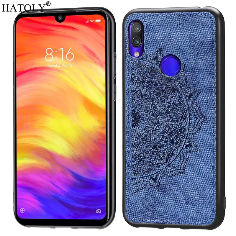 Чехол для Xiaomi Redmi 7 силиконовый резиновый чехол ТПУ тканевая текстура задняя