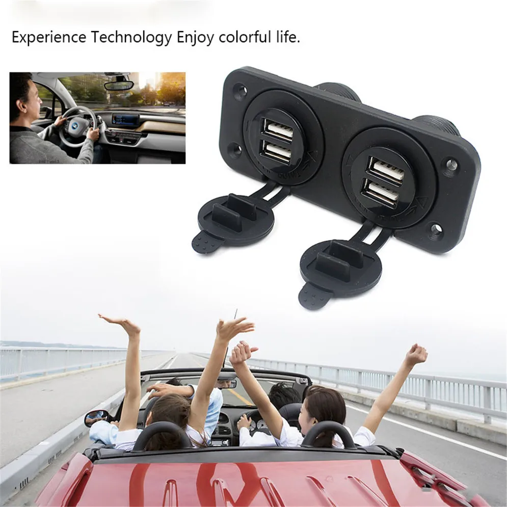 CARPRIE 4 USB 12V автомобильное зарядное устройство, аксессуары для автомобиля, лодки, розетка, панель, 4 USB зарядное устройство, адаптер питания, розетка для iPhone