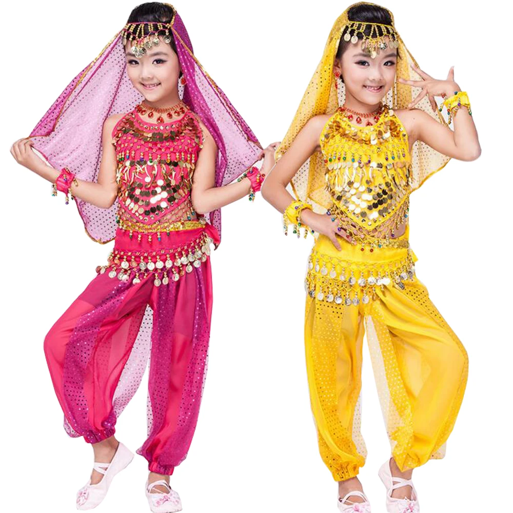 4 шт. хит продаж индийский Детский костюм Болливуда для танца живота индийские