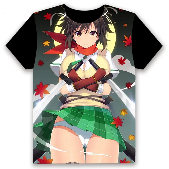 15 Модная футболка аниме Senran Kagura Shinovi Versus Kayano Ai, косплей, короткий рукав, унисекс, повседневная черная футболка, летняя забавная футболка - Цвет: 15