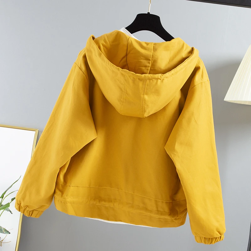 Куртка женская с капюшоном в стиле Харадзюку свободная повседневная верхняя