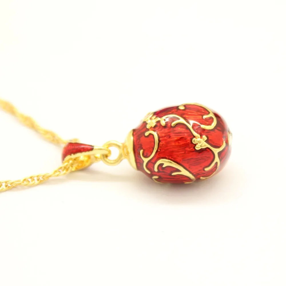 Новые цветы с красной эмалью Faberge яйца, подходит для всех брендов женских ювелирных изделий подарок