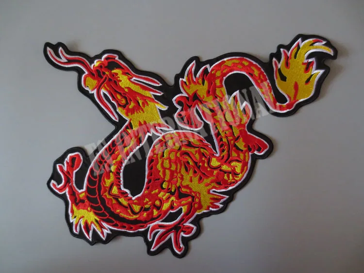 Изысканные вышитые нашивки dragon national style для курток жилет спины мотоциклетный