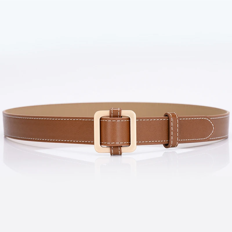 Ремень с квадратной пряжкой Женский Модный повседневный пояс из искусственной