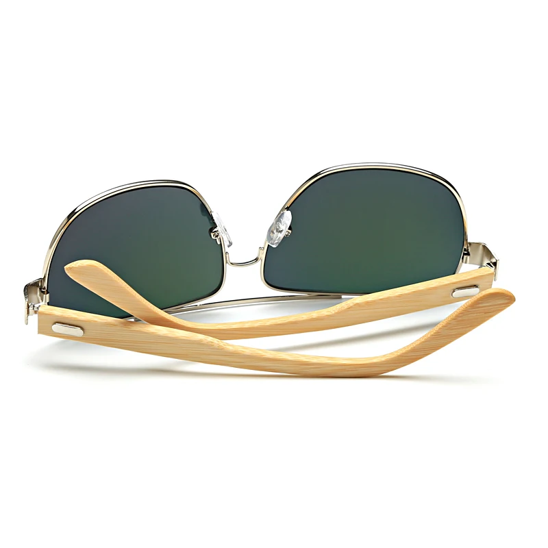 Солнцезащитные очки-авиаторы в стиле ретро для мужчин и женщин бамбуковые