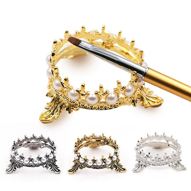 1 шт. металлическая стойка для ручек и кистей в форме короны дизайна ногтей
