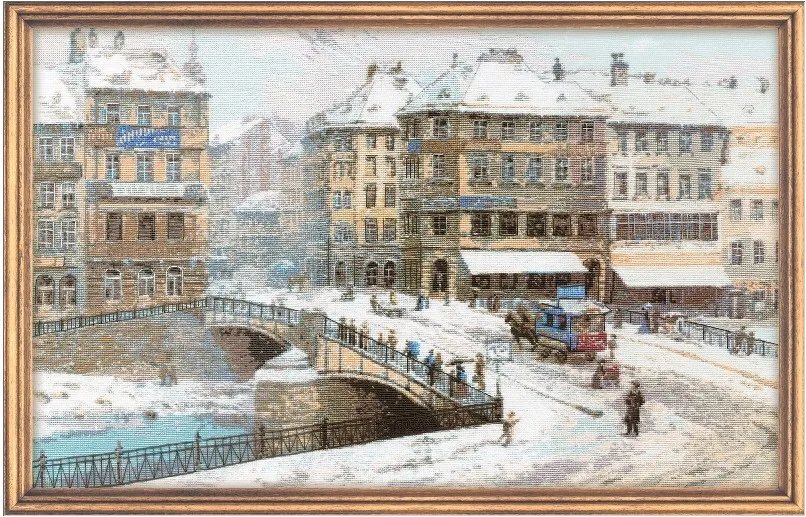 Высокое качество милый Набор для вышивки крестом снегопад снежный город зимний