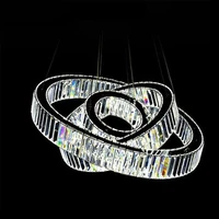 hot sale led k9 luxury crystal ring pendant light for dining room lamp lustres de cristal suspension modern led light fixture