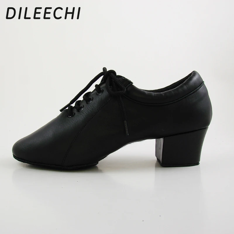 DILEECHI мужские туфли из натуральной кожи для латиноамериканских танцев на каблуке