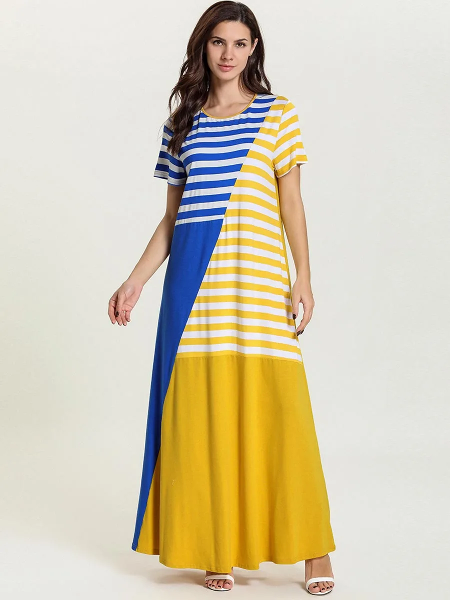 Длинная ночная рубашка хлопковая одежда для сна с коротким рукавом Женская