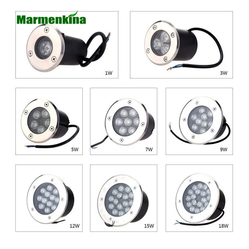 

1W/3W/5W/6W/7W/9W/12W/15W/18W LED Outdoor Ground Light Garden Path Floor Underground Buried Yard Lamp AC85-265V IP67