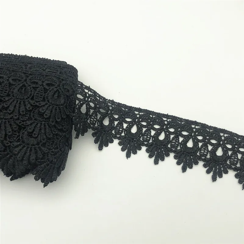 Black 15 метров Venise кружевной отделкой Свадебные DIY изготовленная Швейные полиэстер кружева 4,5 см - Цвет: Black
