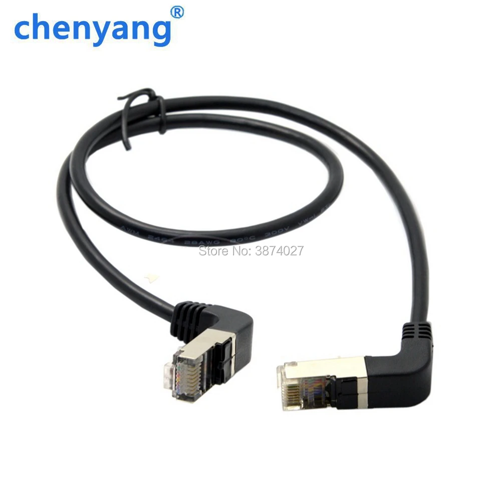 Двойной локоть вниз и вверх Угловой 90 градусов cat5e 8P8C FTP STP UTP Cat 5e Ethernet сетевой