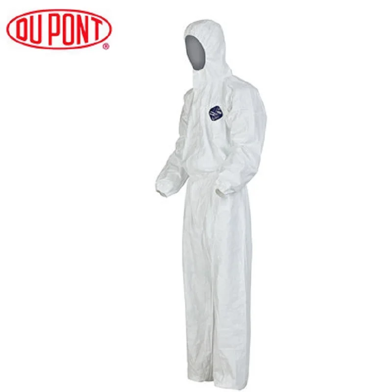 1422A Dupont Tyvek Защитный Комбинезон Одноразовые эластичные манжеты прилагается капюшон антистатические химические всплеск одежда Анти Пыль