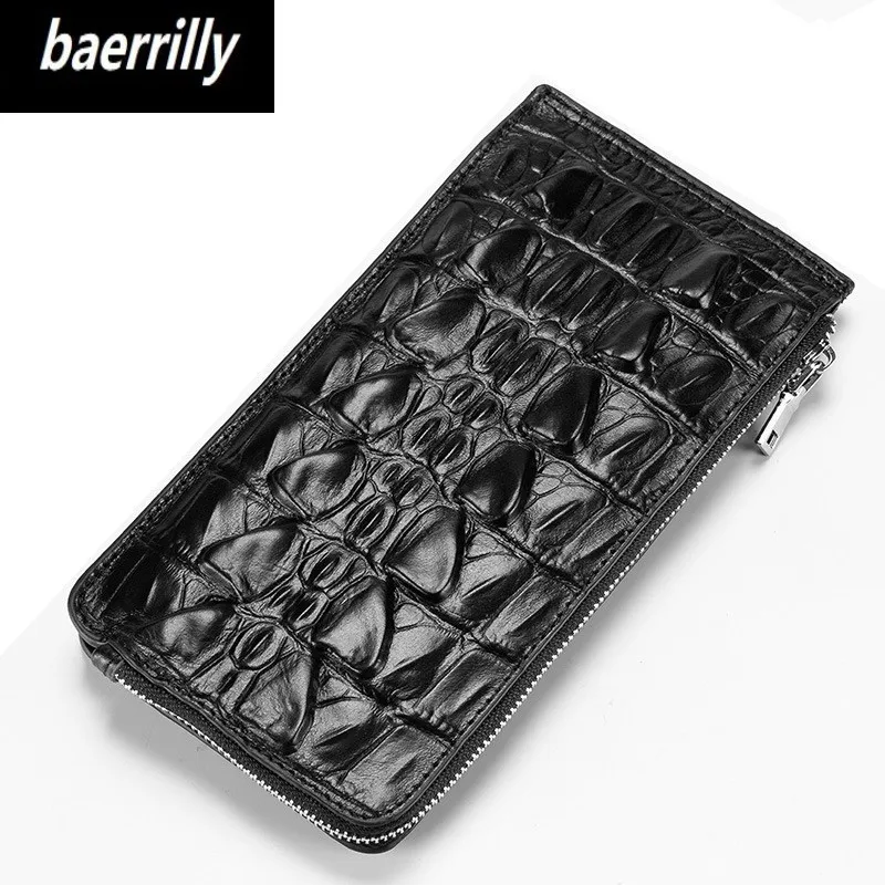 

Брендовый дизайнерский кошелек из натуральной крокодиловой кожи для мужчин и женщин, удлиненный Дамский бумажник для вечеринок, Женский держатель для карт и телефона, клатч