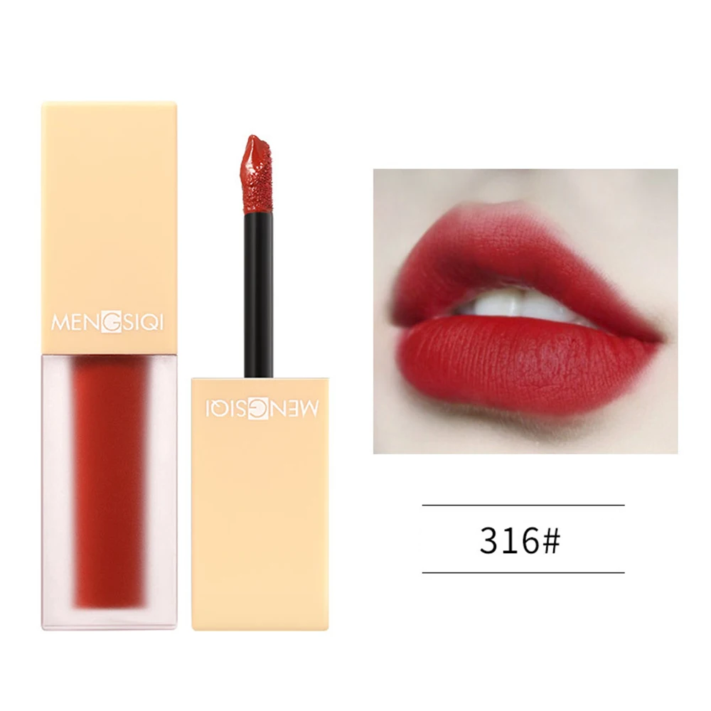 Color2 MENGSIQI 5 цветов Блеск для Губ Бархатный туман глазурь для губ матовая водостойкая стойкая Макияж жидкая помада модная окраска губ TSLM1 - Цвет: Color2