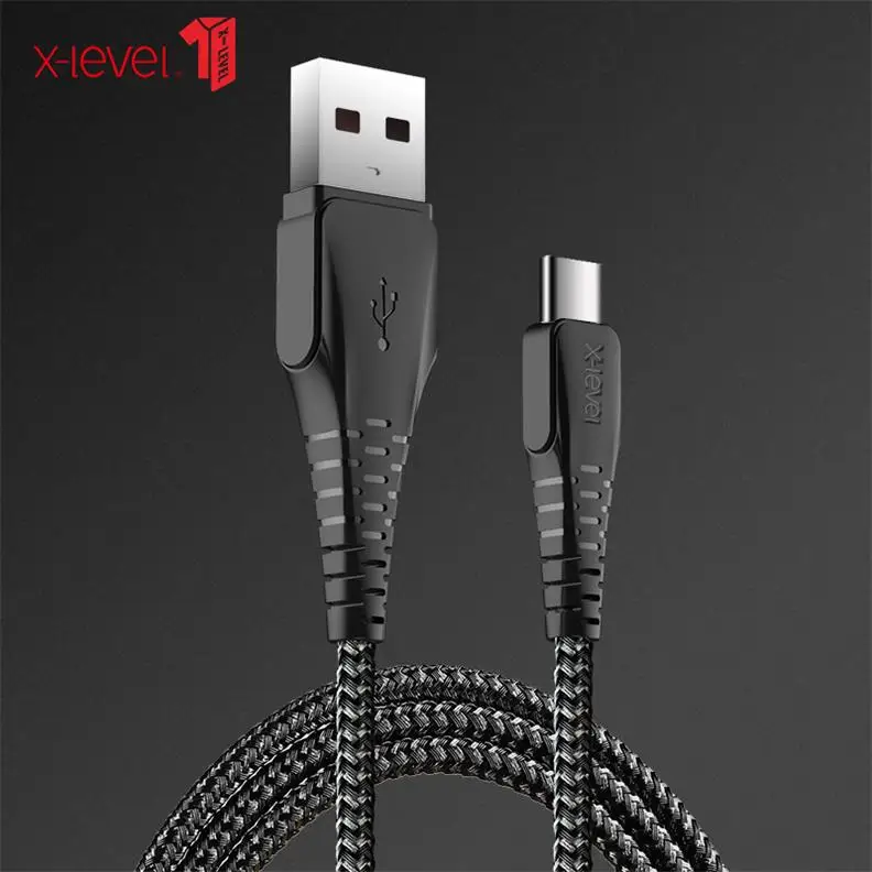 Black X-Level обновленный специальный Реверсивный кабель usb type C для samsung Galaxy note 9 S9 S8 Plus USB C Быстрая зарядка - Цвет: Black