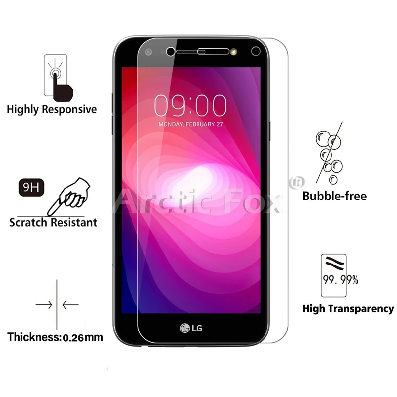 2 шт./лот закаленное Стекло для LG X power Экран протектор Защитная пленка Бесплатная